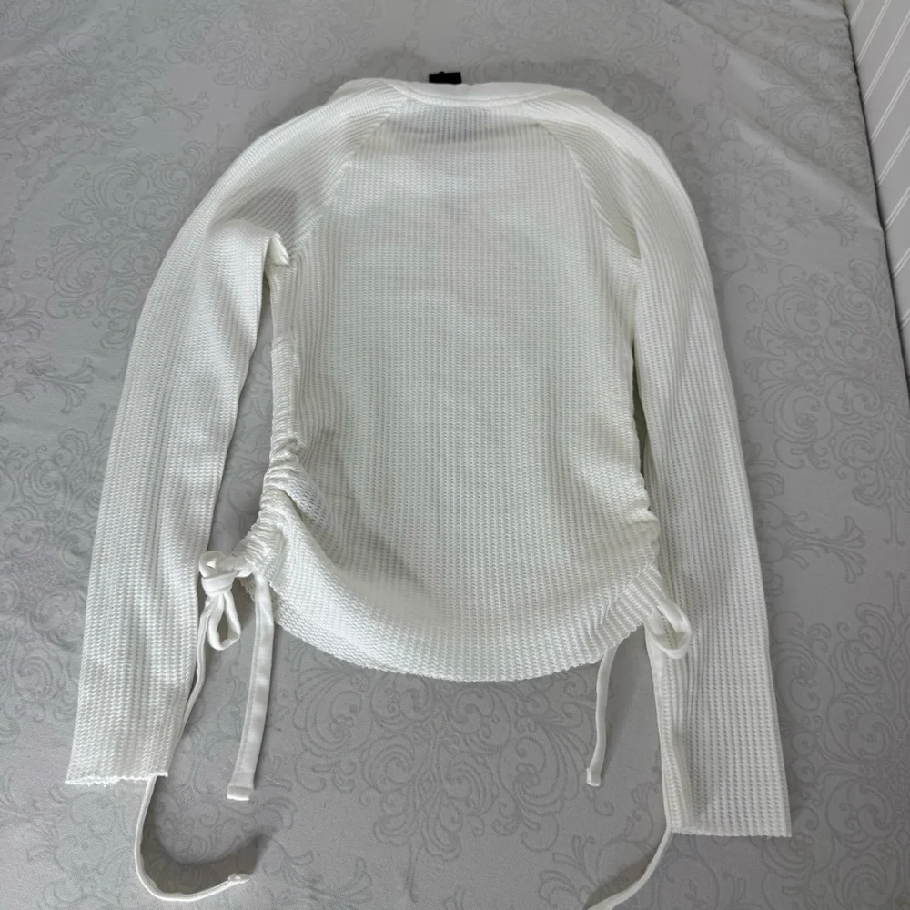 The Range Stark Jumbo Waffle Knit Gathered Slash Long Sleeve Top Size XS - Picture 11 of 13